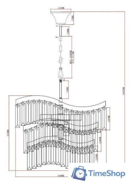 Подвесная люстра Moderli Wave V10768-8P - Изображение №3 — Интернет-магазин Time-Shop