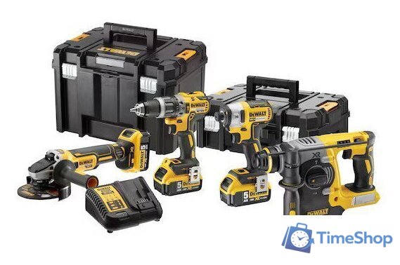 DeWalt DCK422P3T (шуруповерт, винтоверт, болгарка, перфоратор, 3 АКБ, кейс) - Изображение №1 — Интернет-магазин Time-Shop