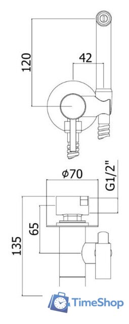 Гигиенический душ Paffoni Tweet Round ZDUP110HG - Изображение №2 — Интернет-магазин Time-Shop