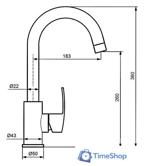 Смеситель Ahti Mikkeli MK101011 - Изображение №2 — Интернет-магазин Time-Shop
