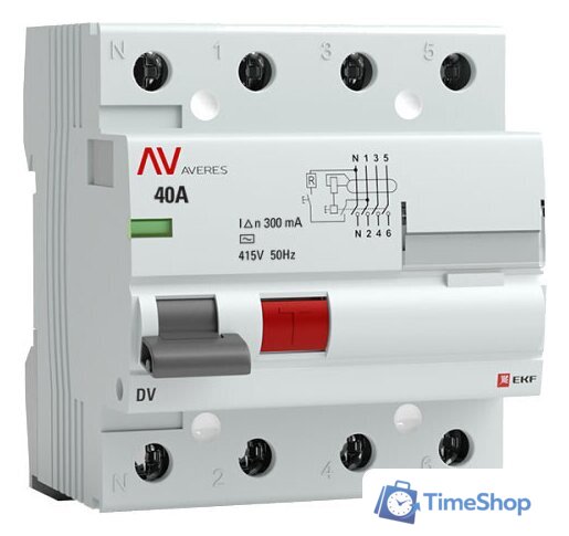 Устройство защитного отключения EKF Averes rccb-4-40-300-ac-av - Изображение №1 — Интернет-магазин Time-Shop