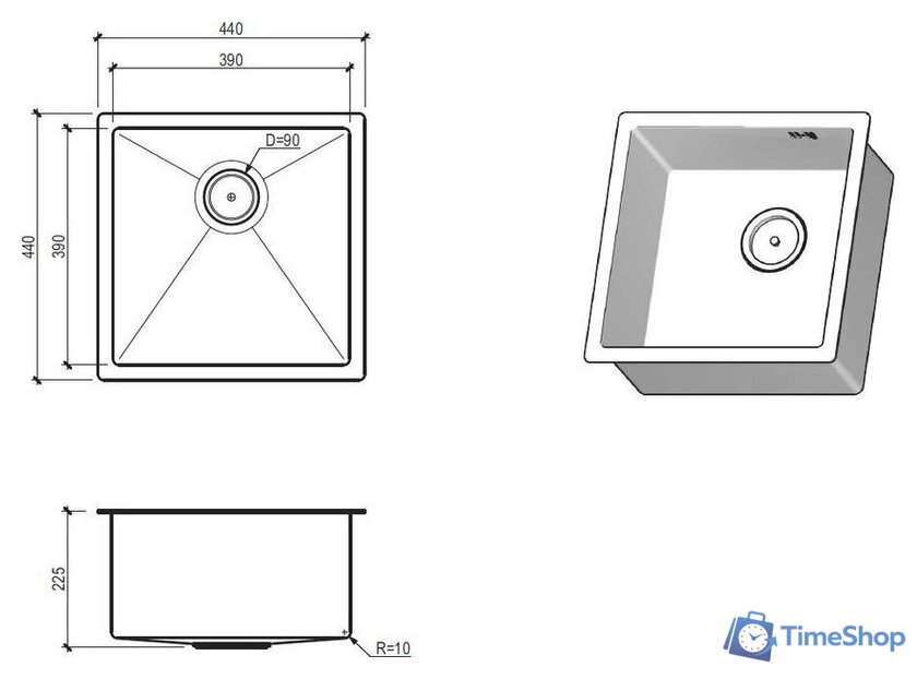 Кухонная мойка Floracio Steel F.4444.GM - Изображение №3 — Интернет-магазин Time-Shop