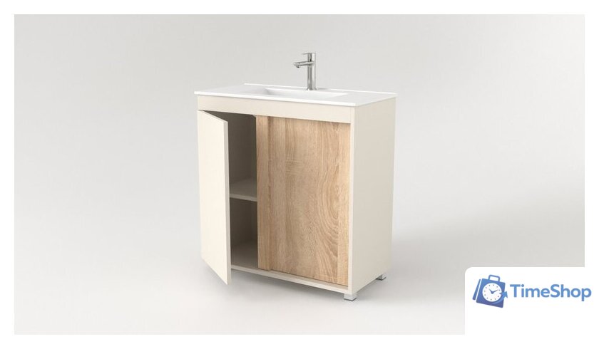  Дабер Тумба под умывальник 013 WeltWasser Deilbach 7517-80 Т13.8W.0.18 (бежевый/дуб бардолино) - Изображение №2 — Интернет-магазин Time-Shop