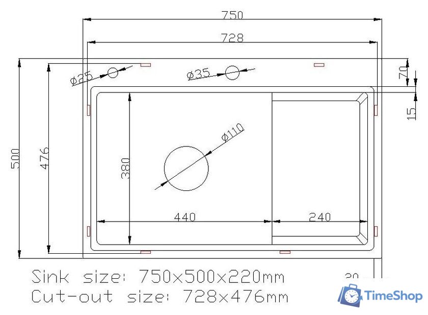 Кухонная мойка Stellar S7550NB-TU-L (нано черный, с доской) - Изображение №14 — Интернет-магазин Time-Shop