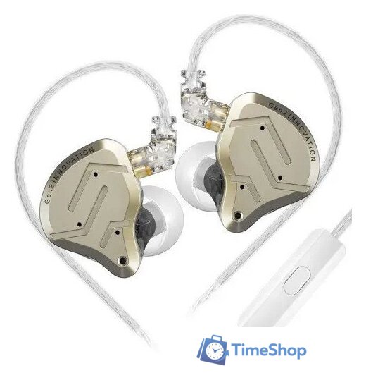Наушники KZ Acoustics ZSN Pro 2 (с микрофоном, золотистый) - Изображение №1 — Интернет-магазин Time-Shop