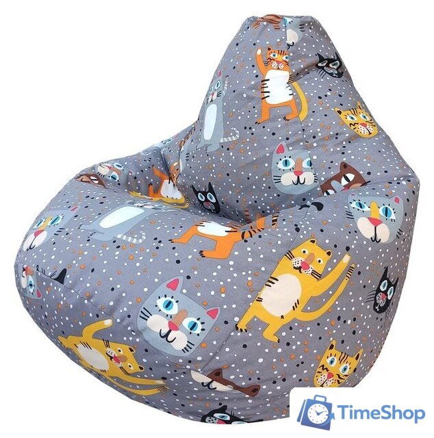 Кресло-мешок Flagman Груша Мега Г3.4-137 Крейзи Кет 55А - Изображение №1 — Интернет-магазин Time-Shop