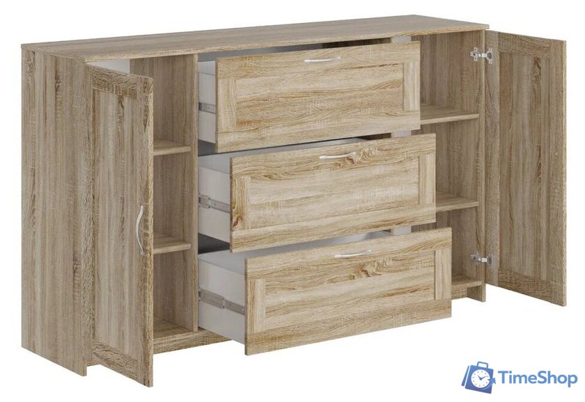 Комод Mio Tesoro Сириус 2 двери и 3 ящика 156x95 2.02.03.290.3 (дуб сонома) - Изображение №3 — Интернет-магазин Time-Shop