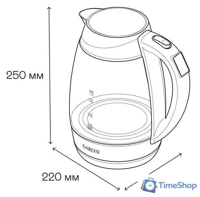 Электрический чайник Garlyn K-310 - Изображение №2 — Интернет-магазин Time-Shop