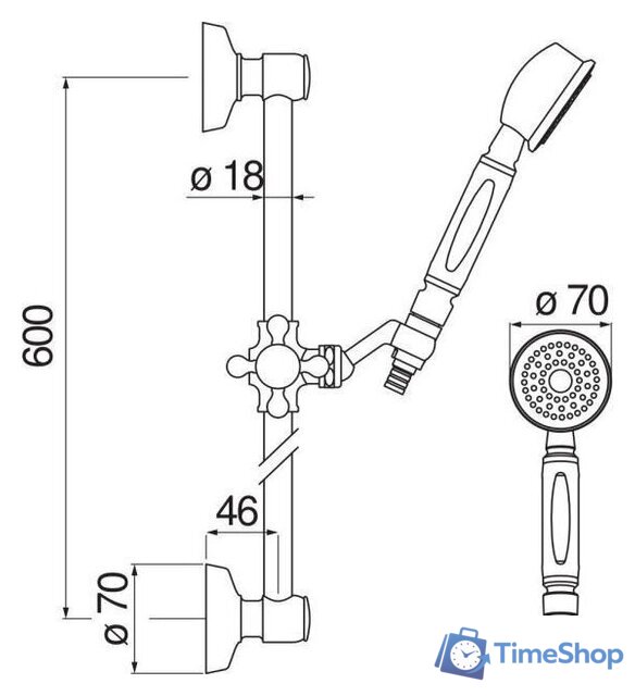 Душевой гарнитур  Nobili AD140/48GDP - Изображение №2 — Интернет-магазин Time-Shop