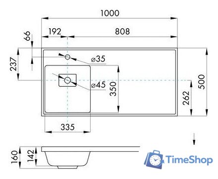 Умывальник Акватон Лайн 100 1A72853KLF01L - Изображение №4 — Интернет-магазин Time-Shop