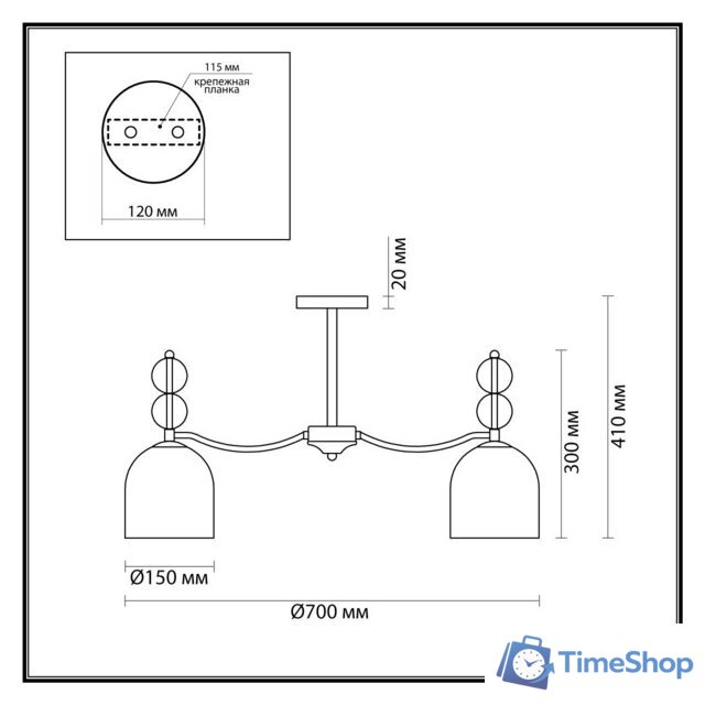 Люстра средней высоты Lumion Moderni 4589/5C - Изображение №5 — Интернет-магазин Time-Shop