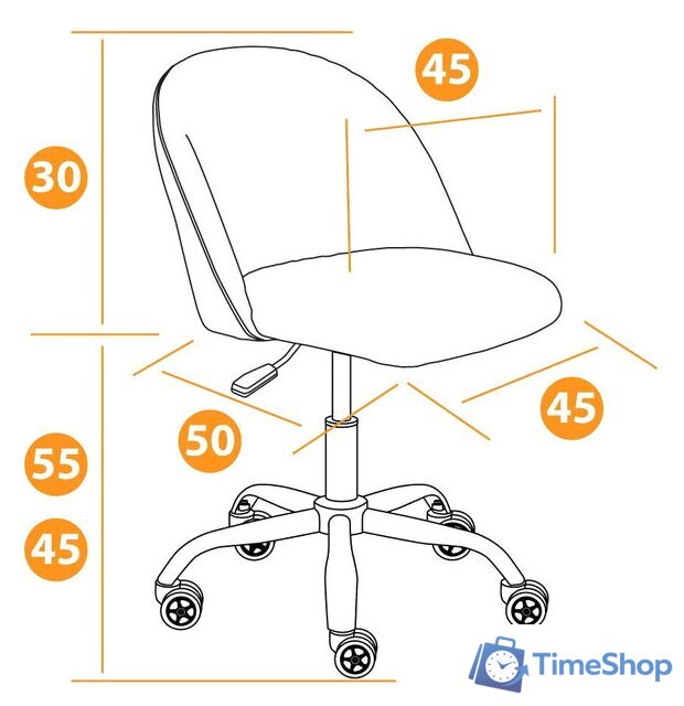 Офисное кресло TetChair Melody (флок, молочный) - Изображение №10 — Интернет-магазин Time-Shop