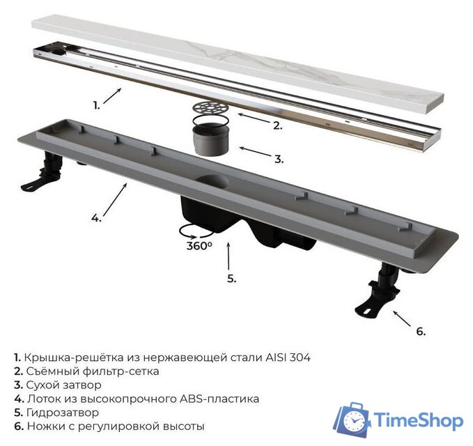 Трап/канал RGW Drain Leo-21 60212160-01 - Изображение №5 — Интернет-магазин Time-Shop