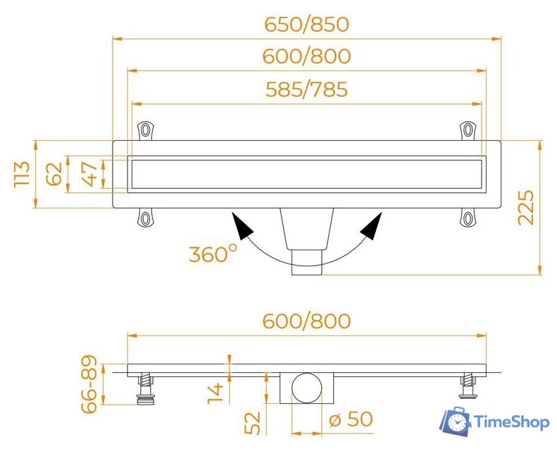 Трап/канал RGW Drain Leo-21 60212160-01 - Изображение №6 — Интернет-магазин Time-Shop