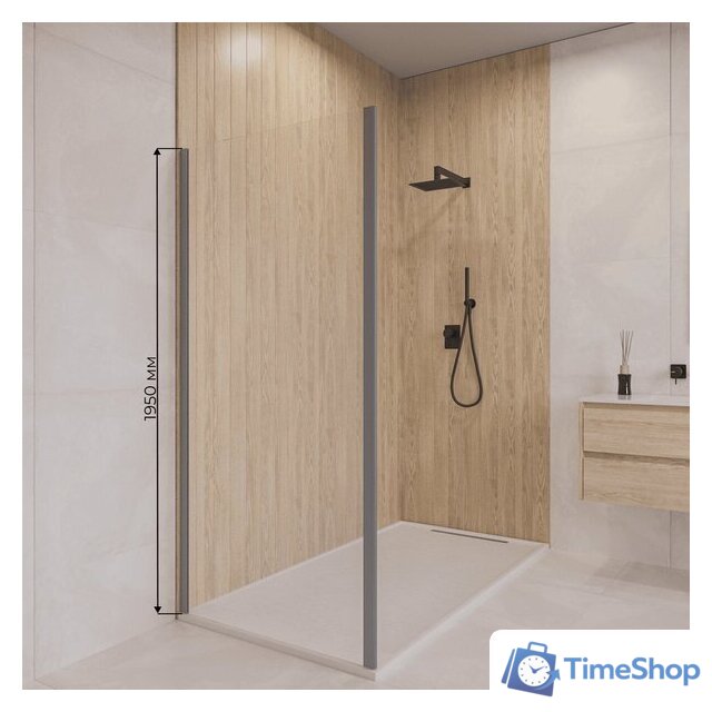 Душевая стенка RGW Z-050-2Gr 352205208-110 (серый/прозрачное стекло) - Изображение №2 — Интернет-магазин Time-Shop