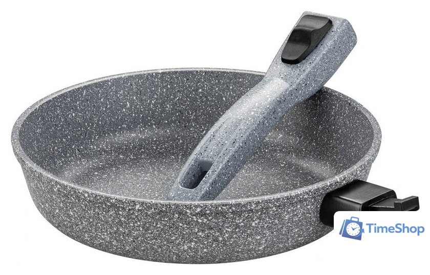 Набор сковород Elan Gallery Гармония вкуса +крышки 120591+2 (4пр, серый мрамор) - Изображение №3 — Интернет-магазин Time-Shop