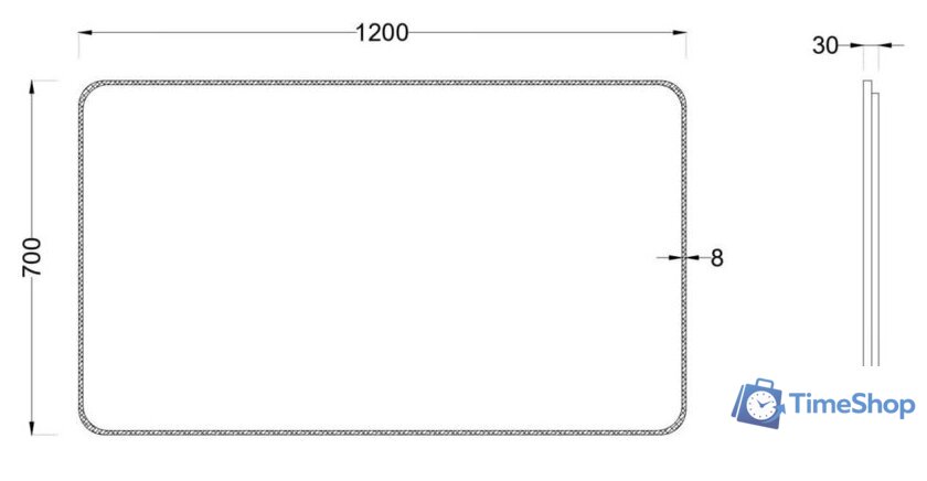  Roxen Зеркало Simon Long 510205-120B 120x70 - Изображение №5 — Интернет-магазин Time-Shop
