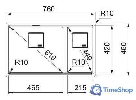 Кухонная мойка Franke Kanon KNG 160-46-21 125.0716.373 (серый сланец) - Изображение №6 — Интернет-магазин Time-Shop