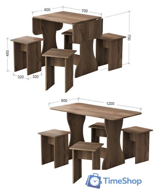 Обеденная группа Артём-Мебель Остин СН-130 ДСП (дуб экспрессив/бронзовый) - Изображение №10 — Интернет-магазин Time-Shop