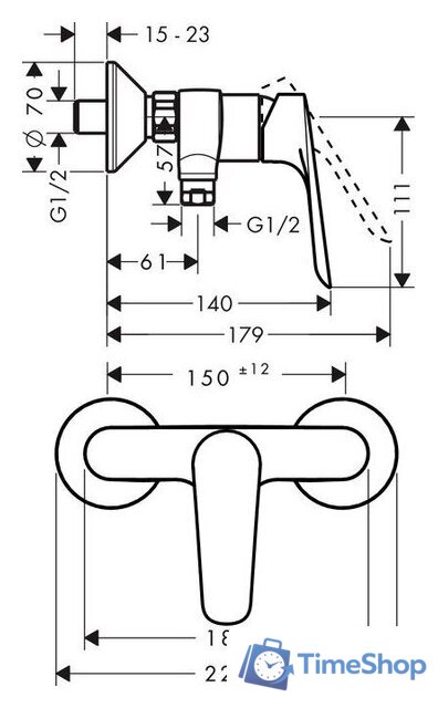 Смеситель Hansgrohe Logis E 71602000 - Изображение №2 — Интернет-магазин Time-Shop