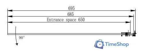 Стеклянная шторка для ванны Ambassador Bath Screens 16041101 70 - Изображение №5 — Интернет-магазин Time-Shop