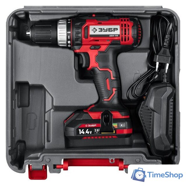 Дрель-шуруповерт Зубр Мастер ДШЛ-145-21 (с 1-м АКБ, кейс) - Изображение №8 — Интернет-магазин Time-Shop