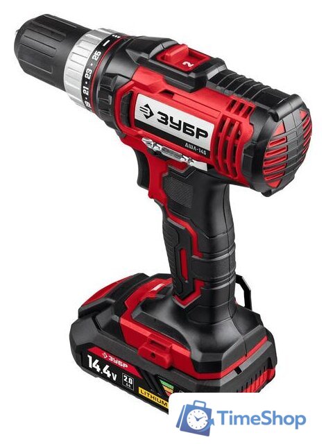 Дрель-шуруповерт Зубр Мастер ДШЛ-145-21 (с 1-м АКБ, кейс) - Изображение №4 — Интернет-магазин Time-Shop