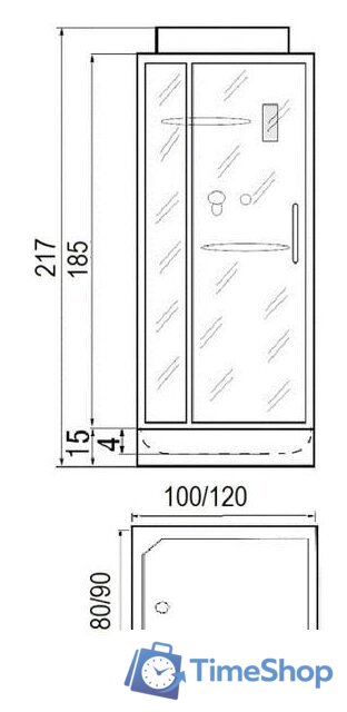 Душевая кабина River Tana 100/80 - Изображение №3 — Интернет-магазин Time-Shop
