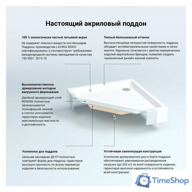 Душевой поддон Lavinia Boho Rock 3707490S 90х90 - Изображение №9 — Интернет-магазин Time-Shop