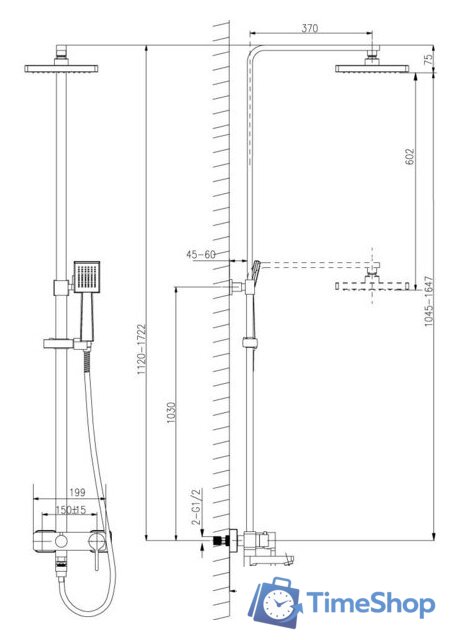 Душевая система  Lemark LM7004C - Изображение №2 — Интернет-магазин Time-Shop
