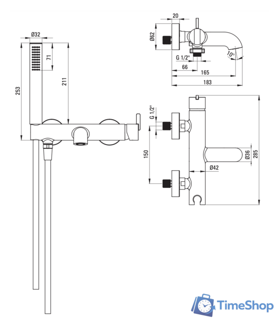 Смеситель Deante Silia Titanium BQS_D11M - Изображение №3 — Интернет-магазин Time-Shop