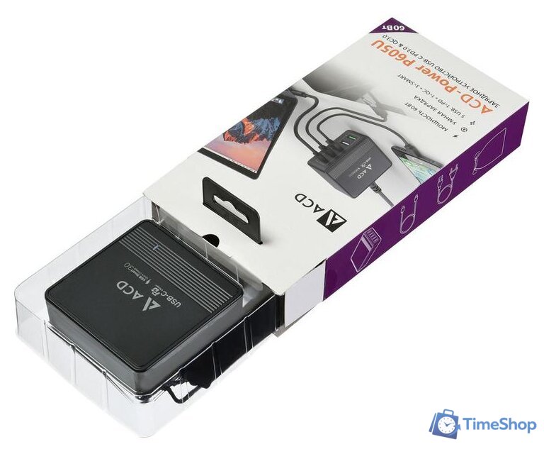 Сетевое зарядное ACD ACD-P605U-V1B - Изображение №6 — Интернет-магазин Time-Shop
