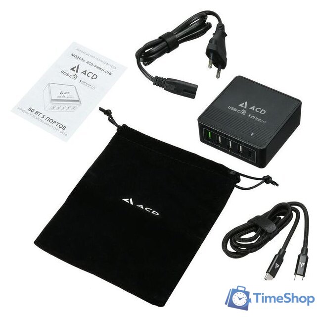 Сетевое зарядное ACD ACD-P605U-V1B - Изображение №7 — Интернет-магазин Time-Shop