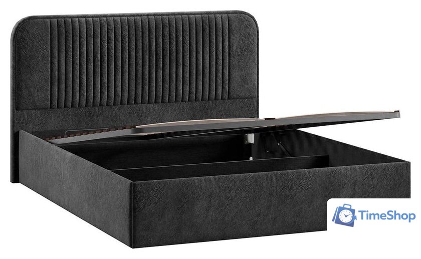 Кровать Трия Тиффани Тип 1 c ПМ и заглушиной 160x200 (микровелюр Wellmart Graphite) - Изображение №3 — Интернет-магазин Time-Shop