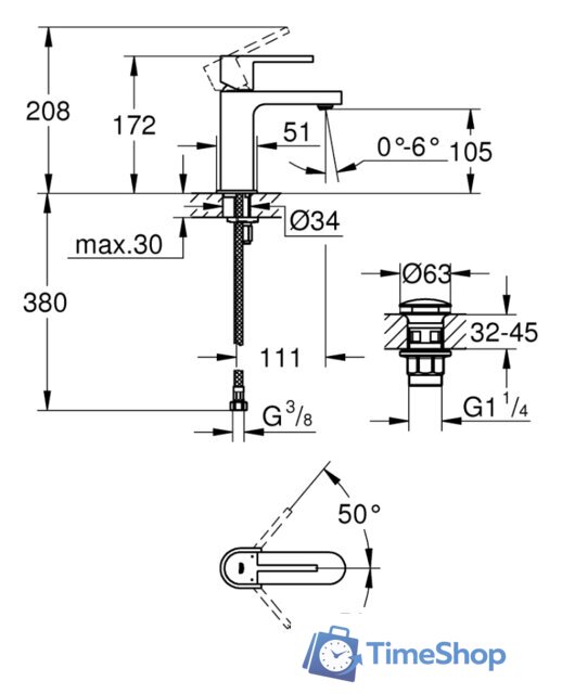 Смеситель Grohe Plus 33163003 - Изображение №2 — Интернет-магазин Time-Shop