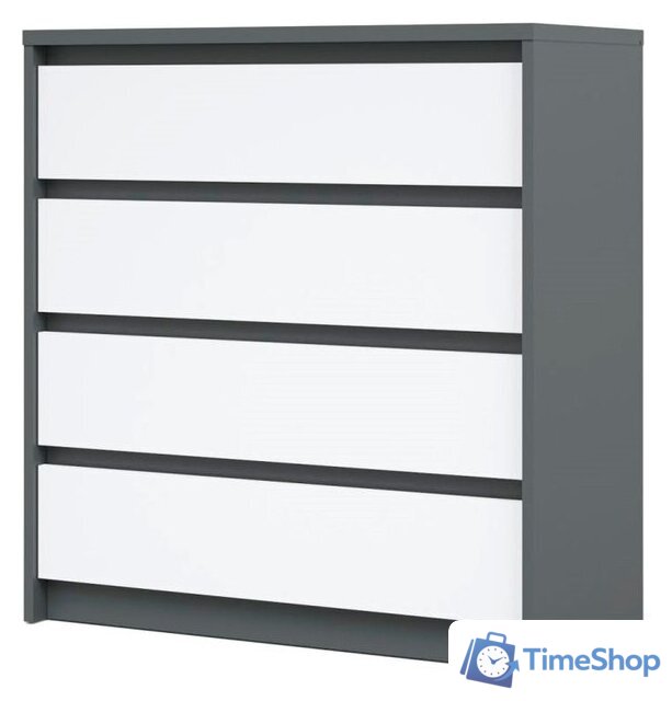 Комод Империал Мишель 4 ящика (антрацит/белый жемчуг) - Изображение №1 — Интернет-магазин Time-Shop