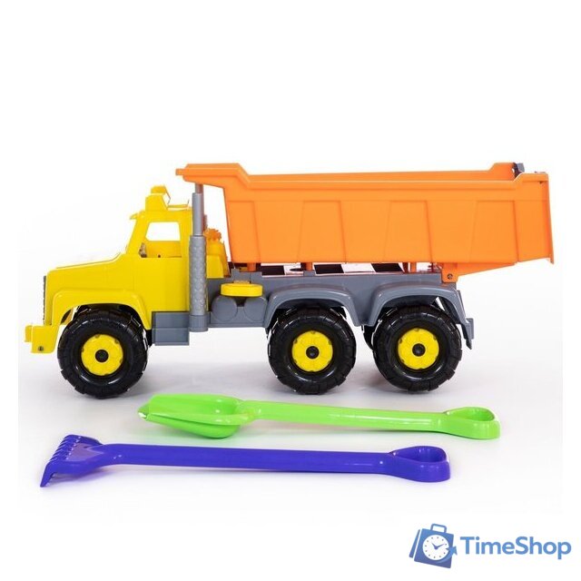 Набор Полесье Супергигант автомобиль-самосвал + лопата и грабли 5557 - Изображение №2 — Интернет-магазин Time-Shop