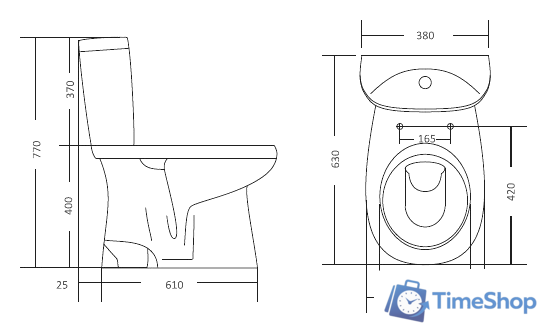 Унитаз напольный Santek Анимо (1WH110038) - Изображение №2 — Интернет-магазин Time-Shop