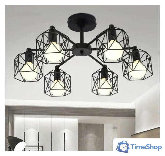 Люстра средней высоты Sundays Home KR-23 6198 (с лампами Led-Шар-deco 6шт) - Изображение №16 — Интернет-магазин Time-Shop