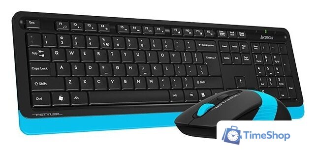 Офисный набор A4Tech Fstyler FG1010 (черный/синий) - Изображение №4 — Интернет-магазин Time-Shop
