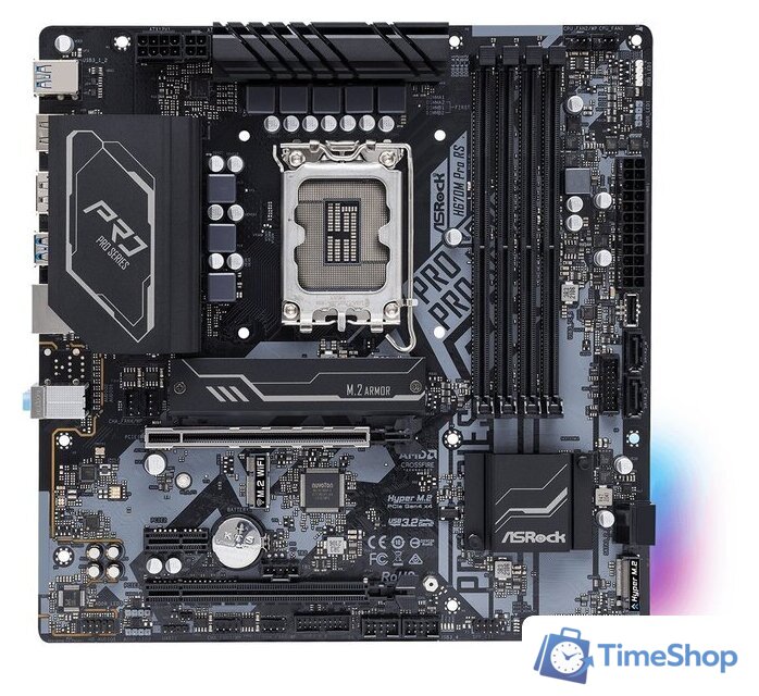 Материнская плата ASRock H670M Pro RS - Изображение №1 — Интернет-магазин Time-Shop
