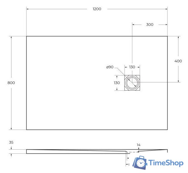 Душевой поддон BelBagno TRAY-MR-UNO-AH-120/80-35-W 120x80 - Изображение №7 — Интернет-магазин Time-Shop