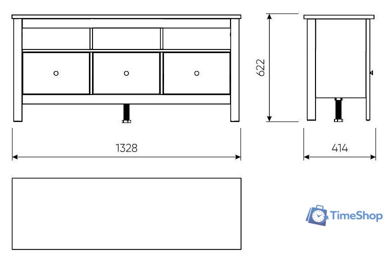 Тумба Mio Tesoro Сага 2.08.03.090.4 (серый) - Изображение №4 — Интернет-магазин Time-Shop