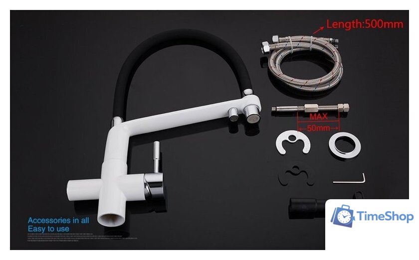 Смеситель Gappo G4398-9 (белый/черный) - Изображение №9 — Интернет-магазин Time-Shop