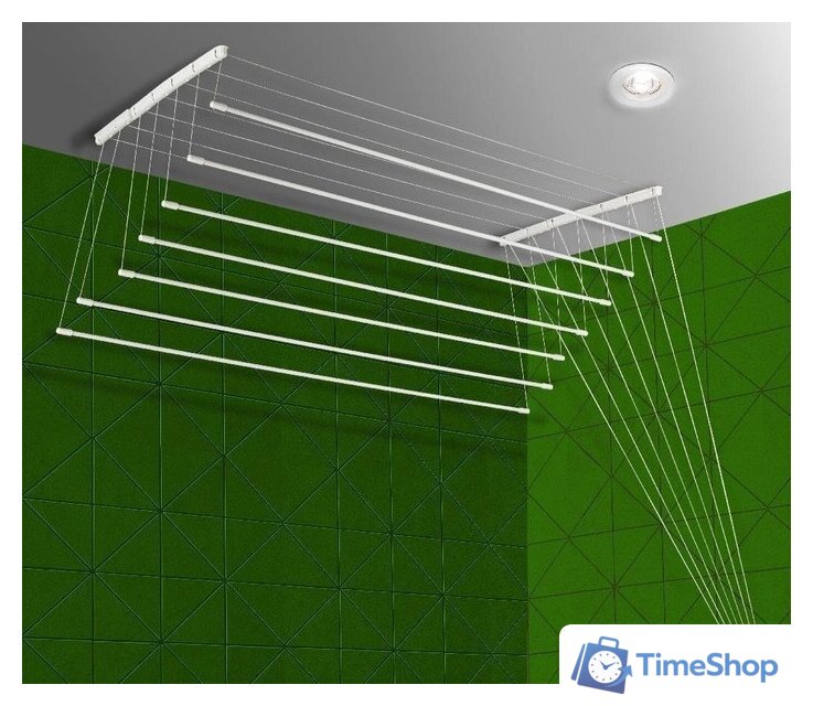 Сушилка для белья Comfort Alumin потолочная 7 стержней алюминий 160 см - Изображение №1 — Интернет-магазин Time-Shop