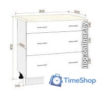 Шкаф напольный Кортекс-мебель Корнелия Лира НШ80р3ш (черный/марсель) - Изображение №5 — Интернет-магазин Time-Shop