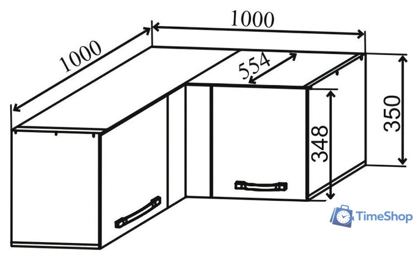 Шкаф навесной ДСВ Тренто ГПГУ 1000 (серый/серый) - Изображение №2 — Интернет-магазин Time-Shop