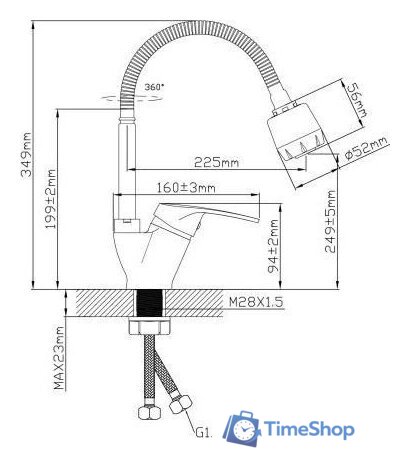 Смеситель Econoce EC0691BL - Изображение №2 — Интернет-магазин Time-Shop