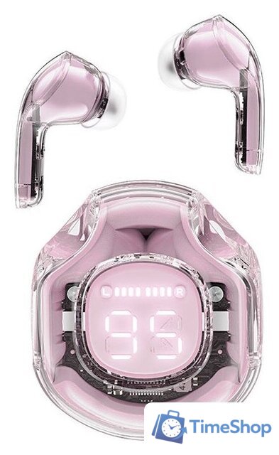 Наушники AceFast T8 Crystal (розовый) - Изображение №1 — Интернет-магазин Time-Shop