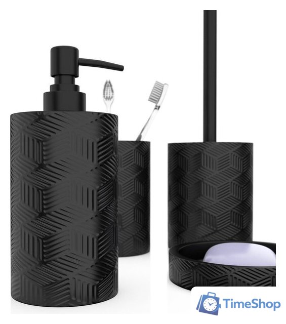 Аксессуары для ванной и туалета FORA Delicate Black (4 предмета) - Изображение №2 — Интернет-магазин Time-Shop